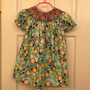 Teal Smocked 18M Dress